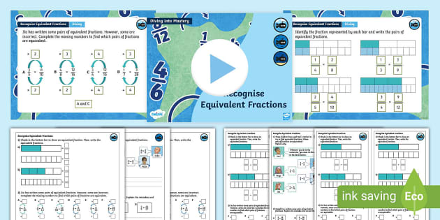 👉 Year 5 Diving Into Mastery: Equivalent Fractions Teaching Pack