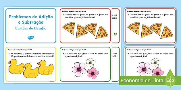 Probleminhas para o 2º ano + Jogos de matemática