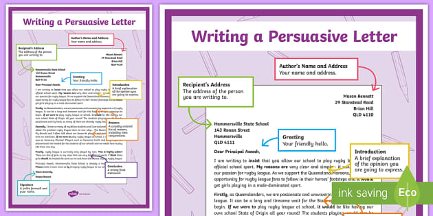 Persuasive Letter Display Poster - English, persuasive letter