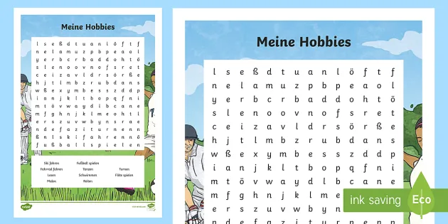 Hobbies Word Search German Teacher Made