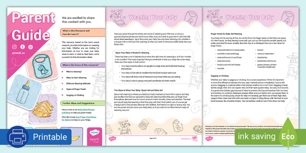 Parent Information Sheet: Weaning (teacher made) - Twinkl