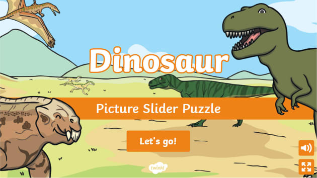 Dinosaur Picture Slider Interactive Puzzle Game