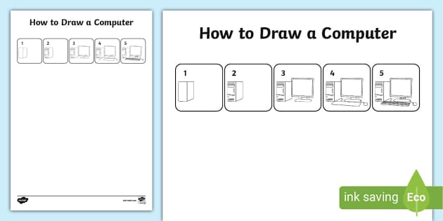 FREE! - How to Draw a Computer (teacher made) - Twinkl