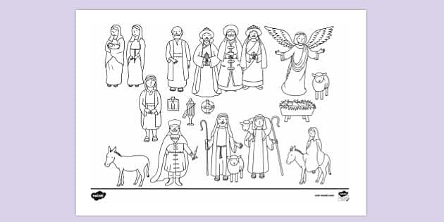 Free Printable Christmas Nativity Colouring Page Twinkl