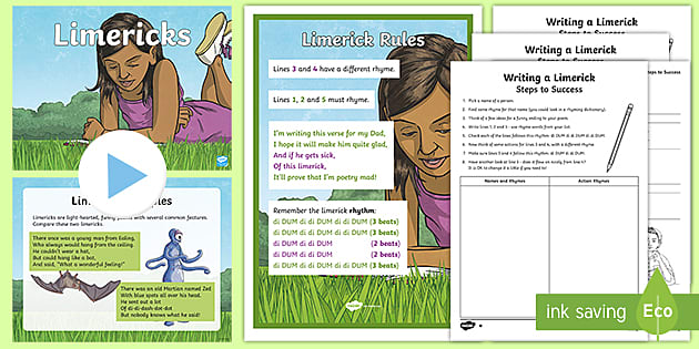 Limerick Poems Lesson Teaching Pack (teacher made)