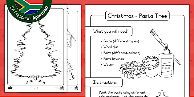 Preschool: Christmas: Pasta Tree (Hecho por educadores)