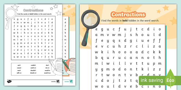 Contractions Word Search Teacher Made Twinkl 5298