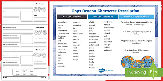 description of a dragon creative writing ks2