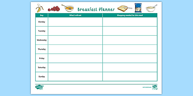 Staff Wellbeing Breakfast Planner (teacher made) - Twinkl