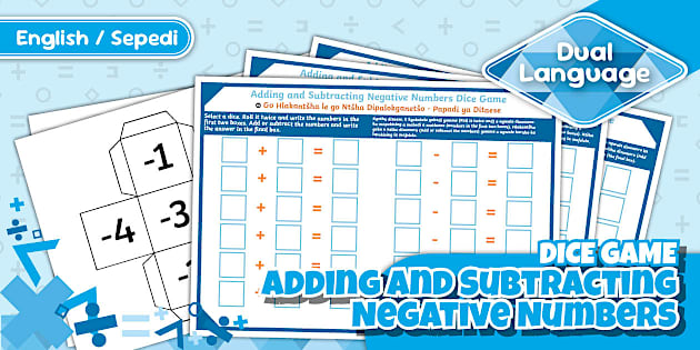 Grade 7 Maths Adding, Subtracting Negative Numbers Dice Game