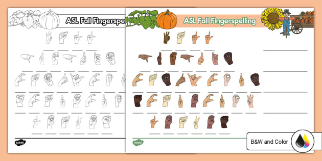 Sign Language For Fall Fingerspelling Activity 