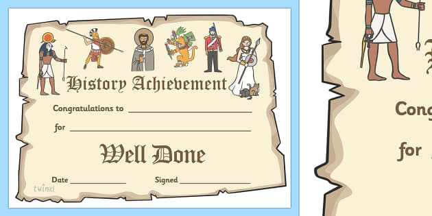 History Certificate Of Achievement Printable Twinkl