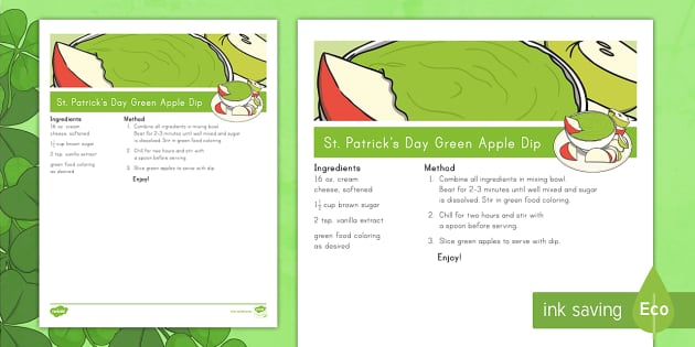 St. Patrick's Day Green Apple Dip Recipe | Recipes | Twinkl