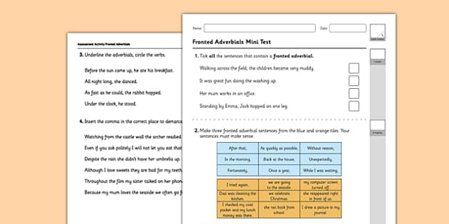 what-is-a-fronted-adverbial-free-mat-and-worksheets-adverbial-phrases-worksheets-reading