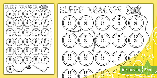 Craft-Themed Sleep Tracker Bullet Journal Page - Twinkl