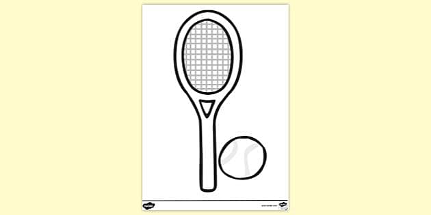 FREE! - Tennis Racket Template | Colouring Resource | Twinkl