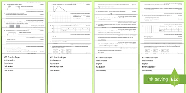 ks3 maths practice papers beyond teacher made