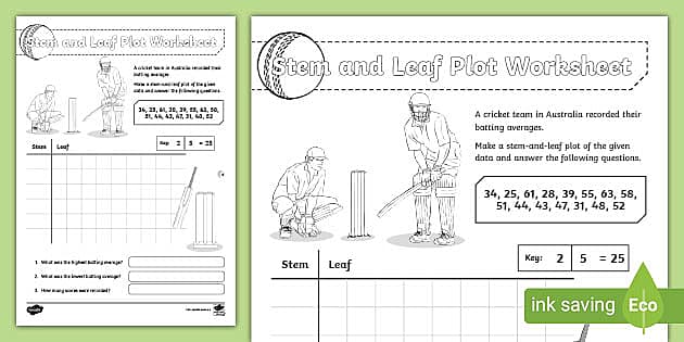 Stem and Leaf Plot Worksheet - Primary Resources - Twinkl