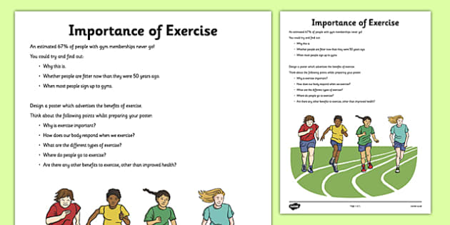 benefits of key exercise Exercise  exercise Worksheet Activity Sheet /  Importance of