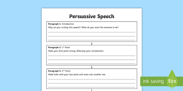 easy persuasive speech outline