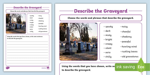 how to describe a graveyard in creative writing