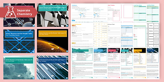 AQA GCSE Atomic Structure And The Periodic Table (Separate) Lesson Pack ...