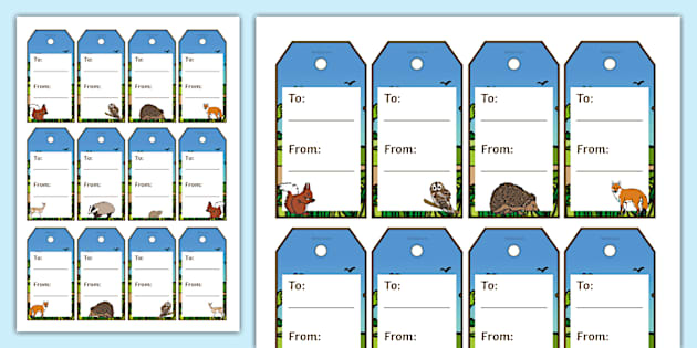 Woodland Creature-Themed Gift Tags
