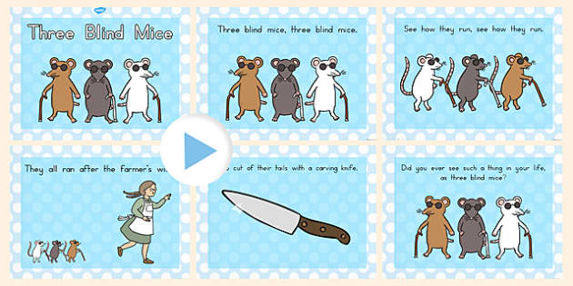 Three Blind Mice Story PowerPoint (teacher made) - Twinkl