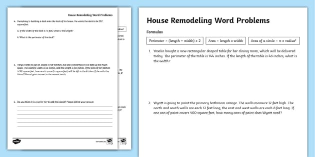Math Real World Problems Worksheets | Math Activity - Twinkl