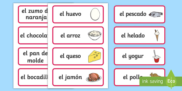 Spanish Food Vocabulary Cards Teacher Made Twinkl