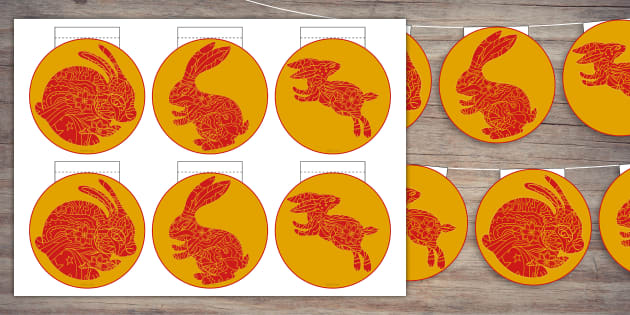 Year of the Rabbit Novelty Bunting | Twinkl Party - Twinkl