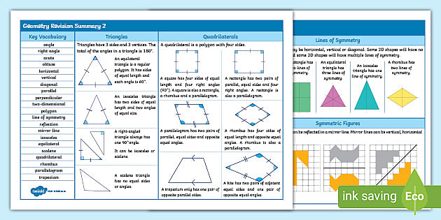 Classifying triangles, Geometry of 2D shapes