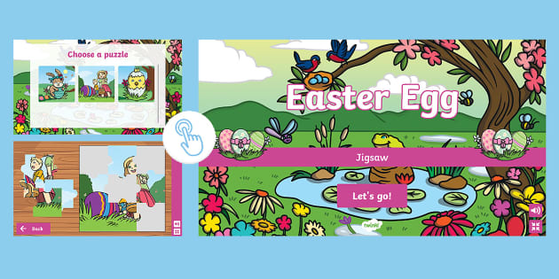 Easter Egg Interactive Jigsaw (teacher made) - Twinkl