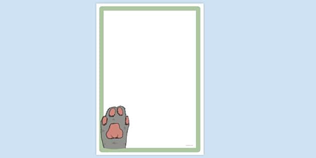 FREE! - Simple Blank Wolf Paw Page Border - Twinkl