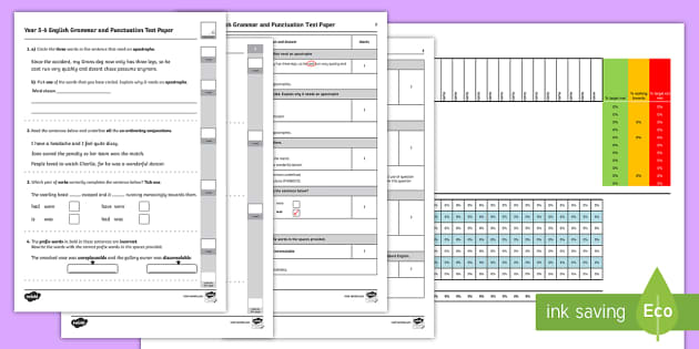 Year 5-6 Grammar and Punctuation Assessment Pack