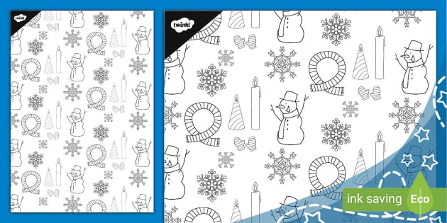 Winter Doodles Pattern Page (teacher made) - Twinkl