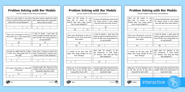 bar model problem solving year 2