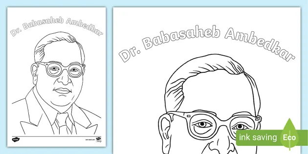 Dr B R Ambedkar outline sketch | Dr B R Ambedkar writing Constitution of  India, drawing easy | Easy drawings, Outline drawings, Portrait drawing