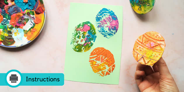 Handmade Easter Card Craft | Easter Egg Printing - Twinkl