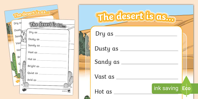 Desert Simile Poem Template - Twinkl