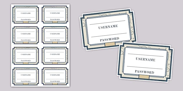 Celestial-Themed Pupil Computer Login Details Cards - Twinkl