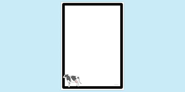 Simple Blank Cow Page Border | Page Borders | Twinkl