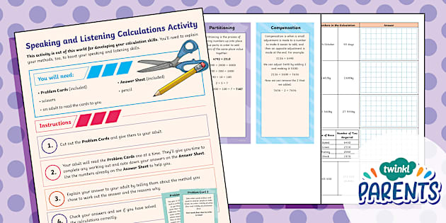 Supporting Send Maths SEND Maths Support: Speaking and Listening Calculations
