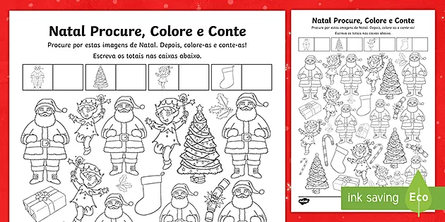 Vamos colorir as figuras de Natal (professor feito) - Twinkl