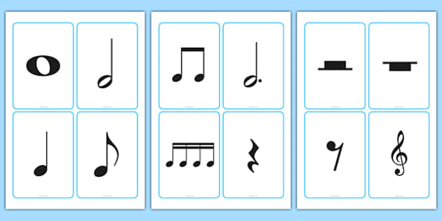 Blank Musical Note Cards music writing notes notation