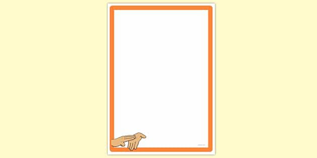 FREE! - Simple Blank Sign Language Page Border | Page Borders | Twinkl