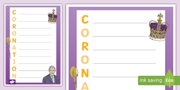 Coronation Acrostic Poem Template King Charles Poem
