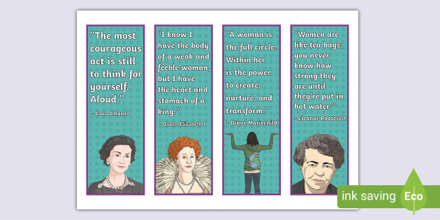 Empowering Women Quotes Bookmarks (teacher made) - Twinkl
