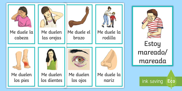 Illnesses Flashcards Spanish (teacher made)