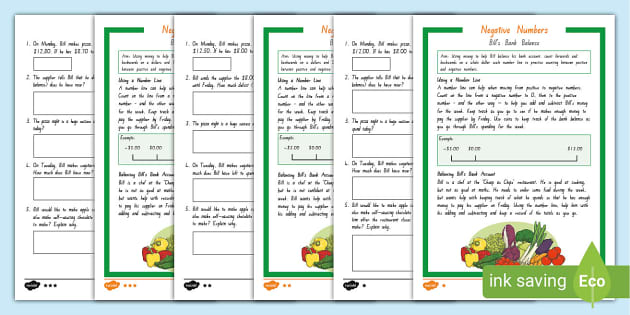 problem solving with negative numbers